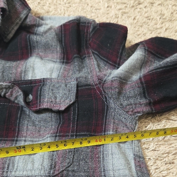Faded Glory Red and Gray S/CH (34-36) Plaid Shirt - Picture 6 of 7
